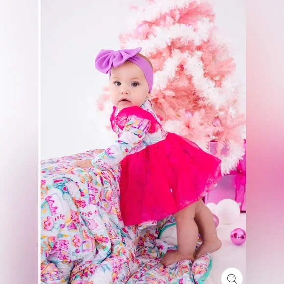 Birdie Bean Jovie Gingerbread Twirl Bodysuit Dress